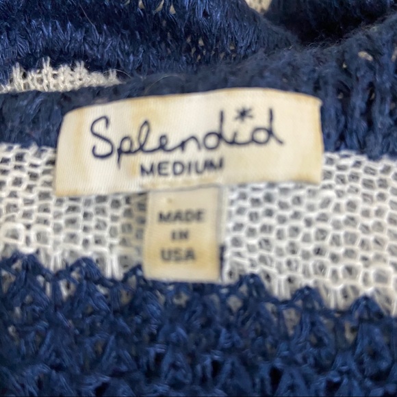 Splendid women’s med navy & white hoodie sweater - Picture 3 of 5